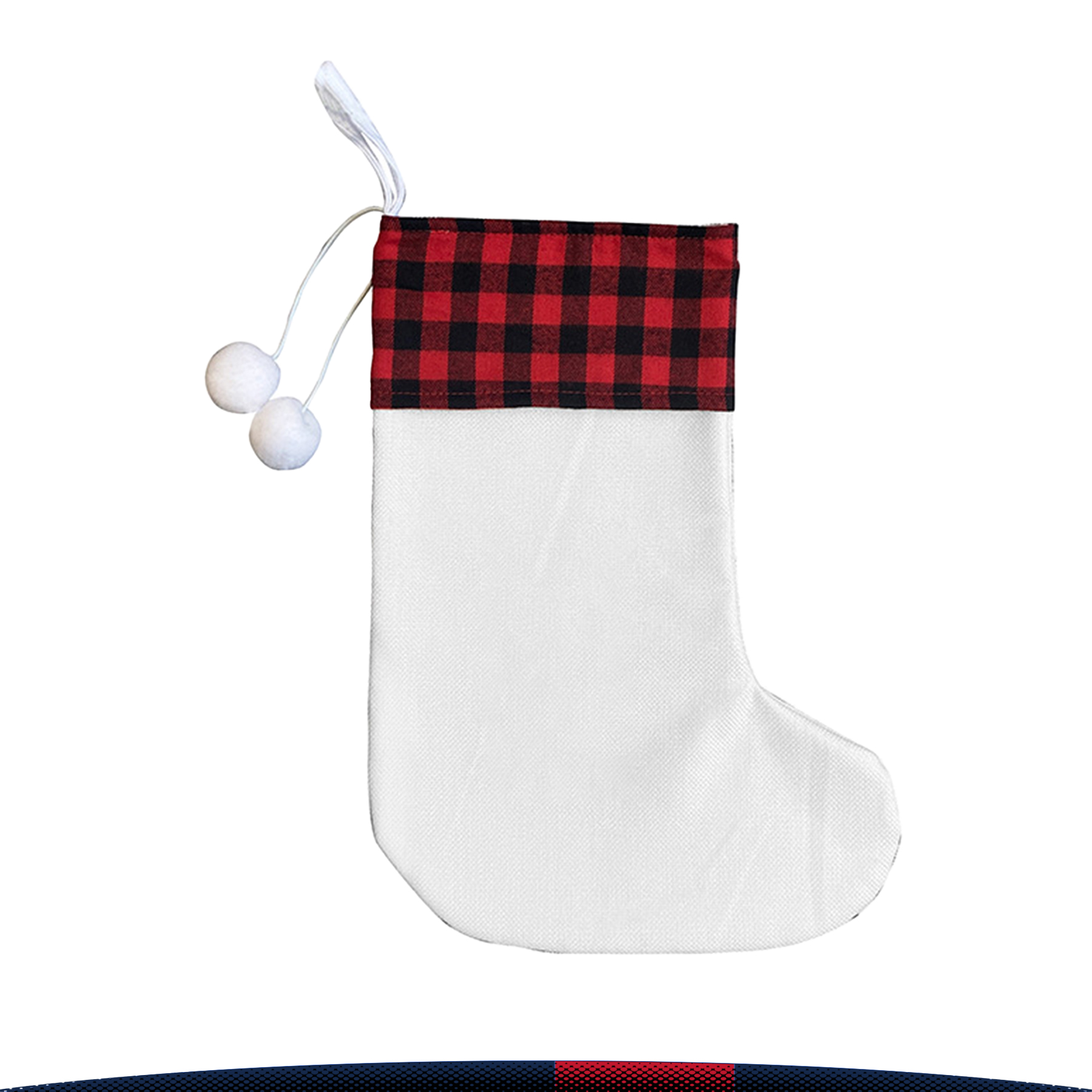 Plaid Pattern Christmas Stocking, custom tote bag with logo imprint 2