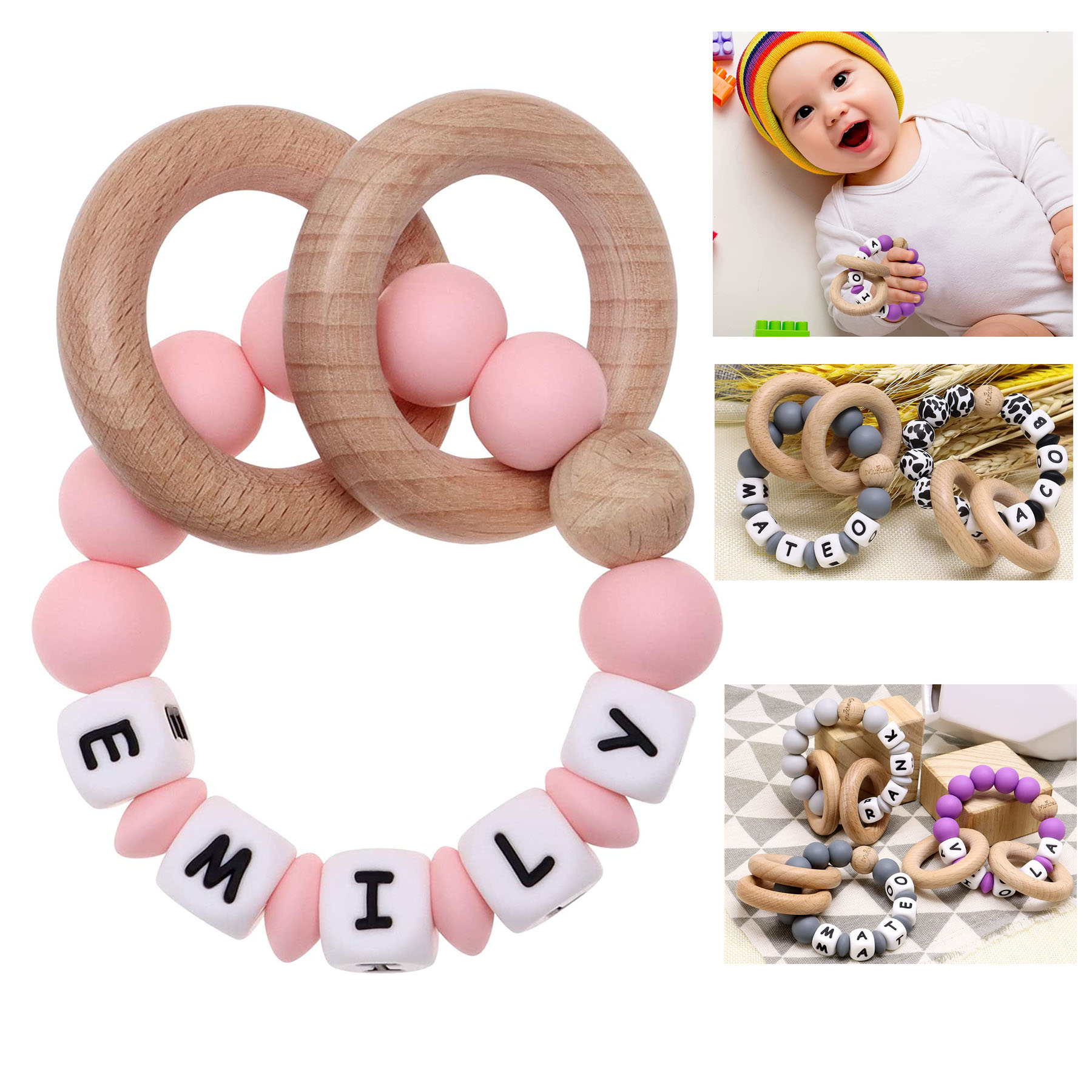 Customized Grasping Activity Shaker Grab and Spin Rattles