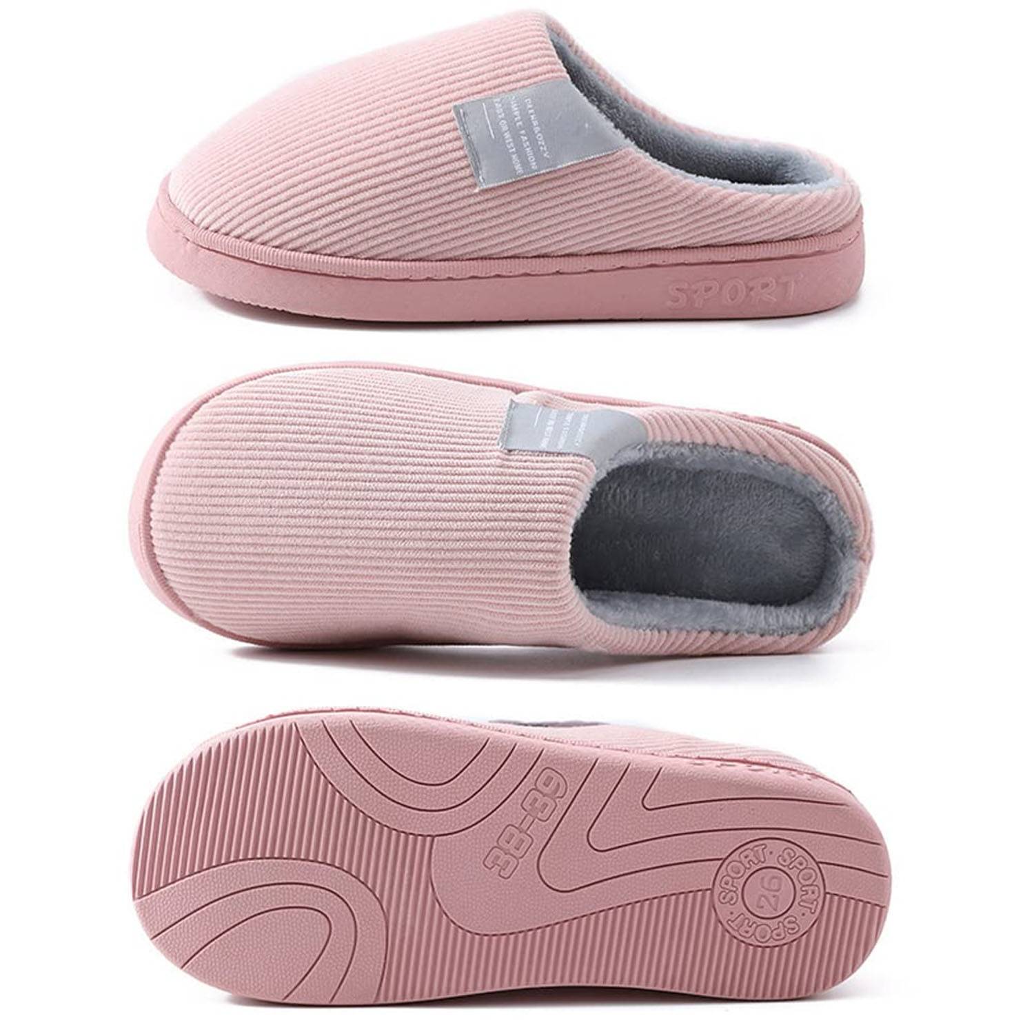 Solid-colored Plush Warm Slippers 7