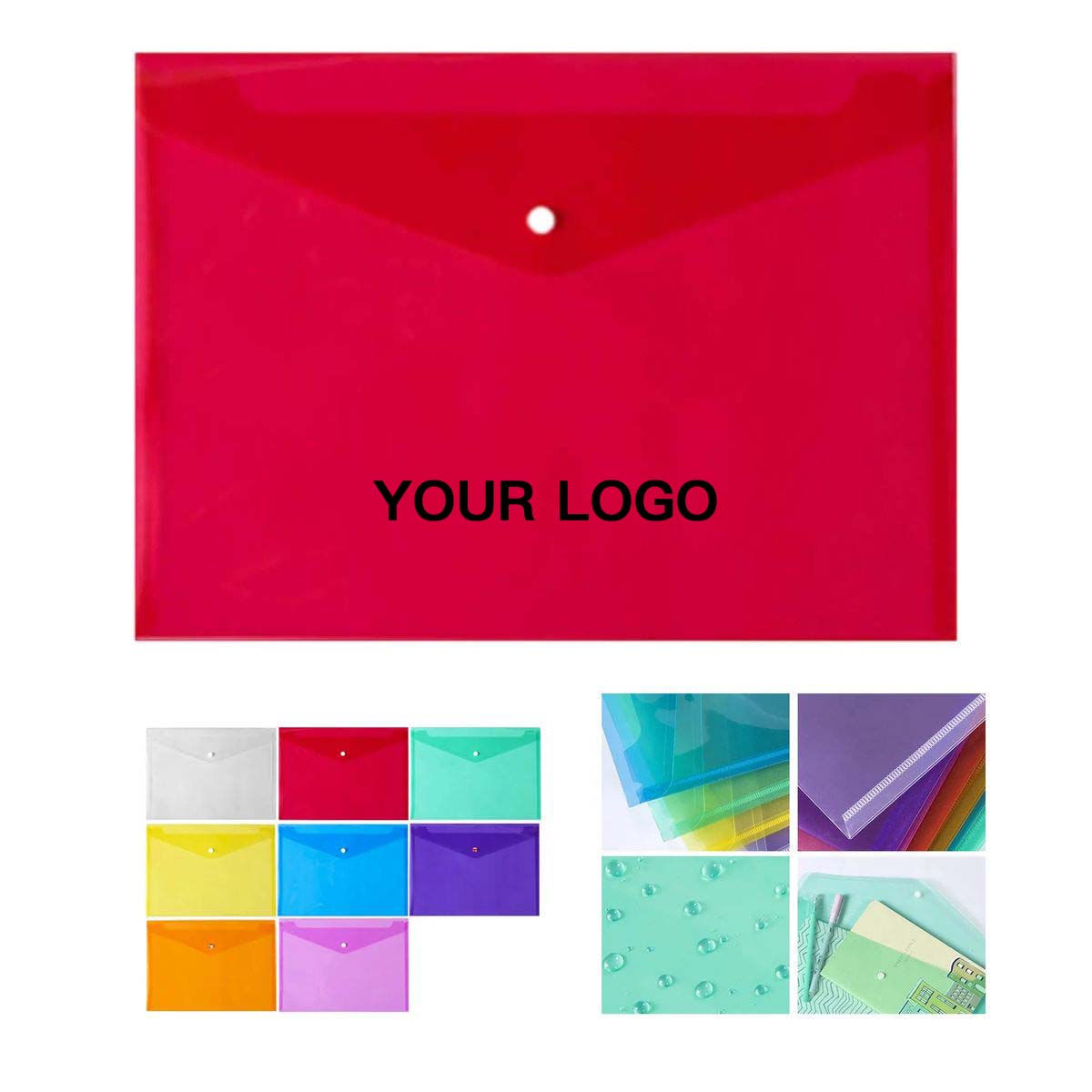 Waterproof A4 Document Folder with Button Snap 7