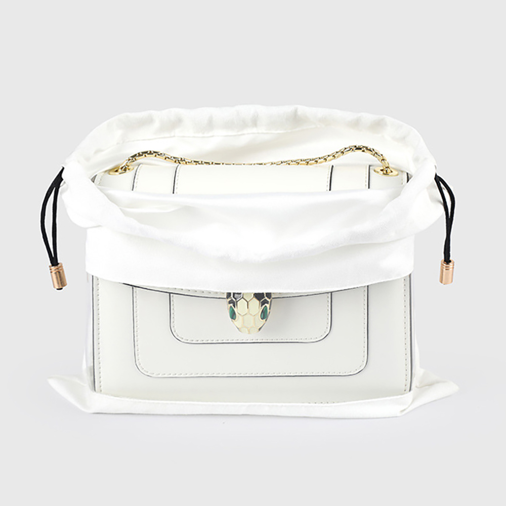 Transparent Window Faux Suede Drawstring Packaging Bag 2