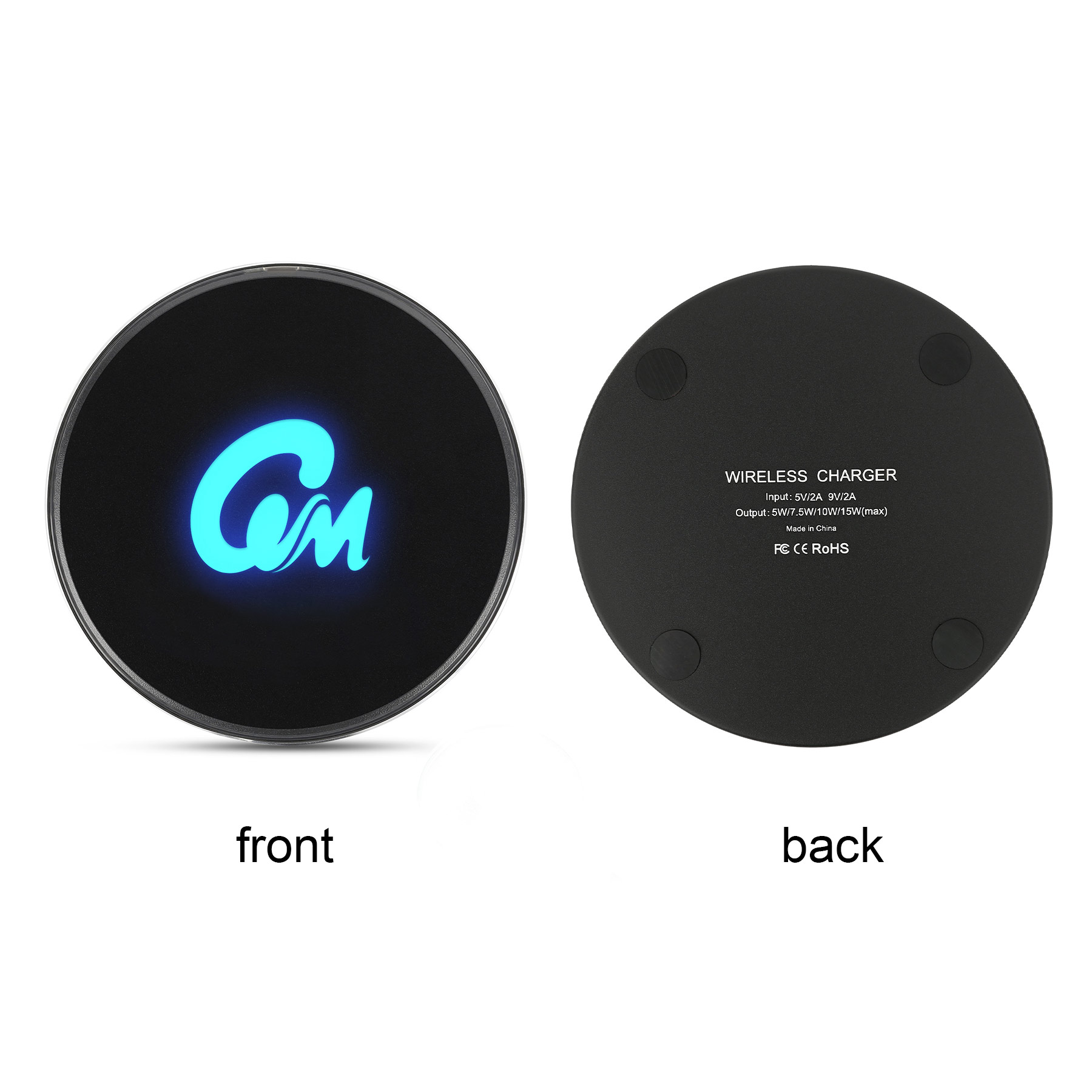 15W Wireless Charger with Light-up Logo 4