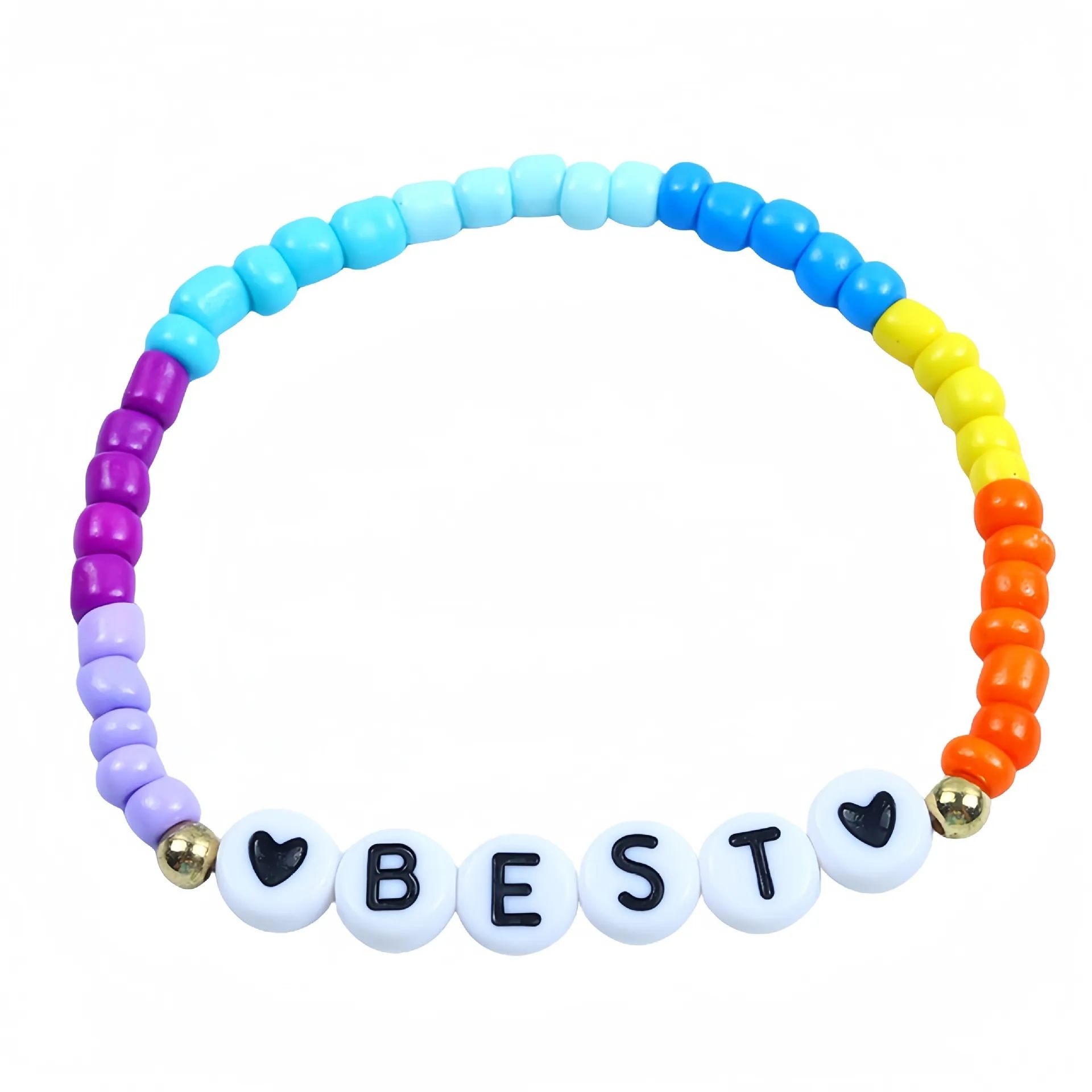 Friendship Bracelet with Plastic Beads and Letter Design 19