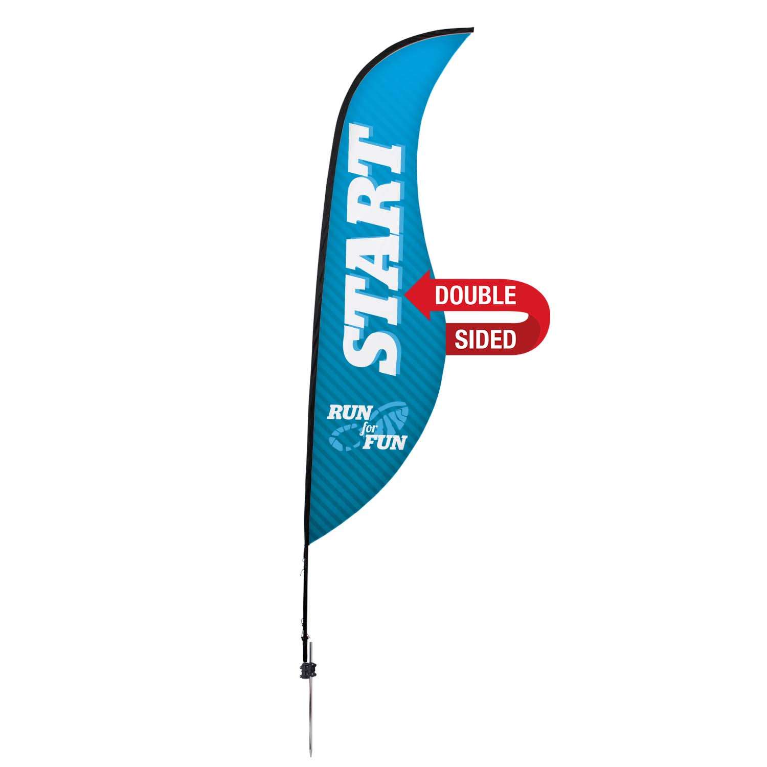 13' Premium Sabre Sail Sign Kit (Double-Sided with Ground Spike)