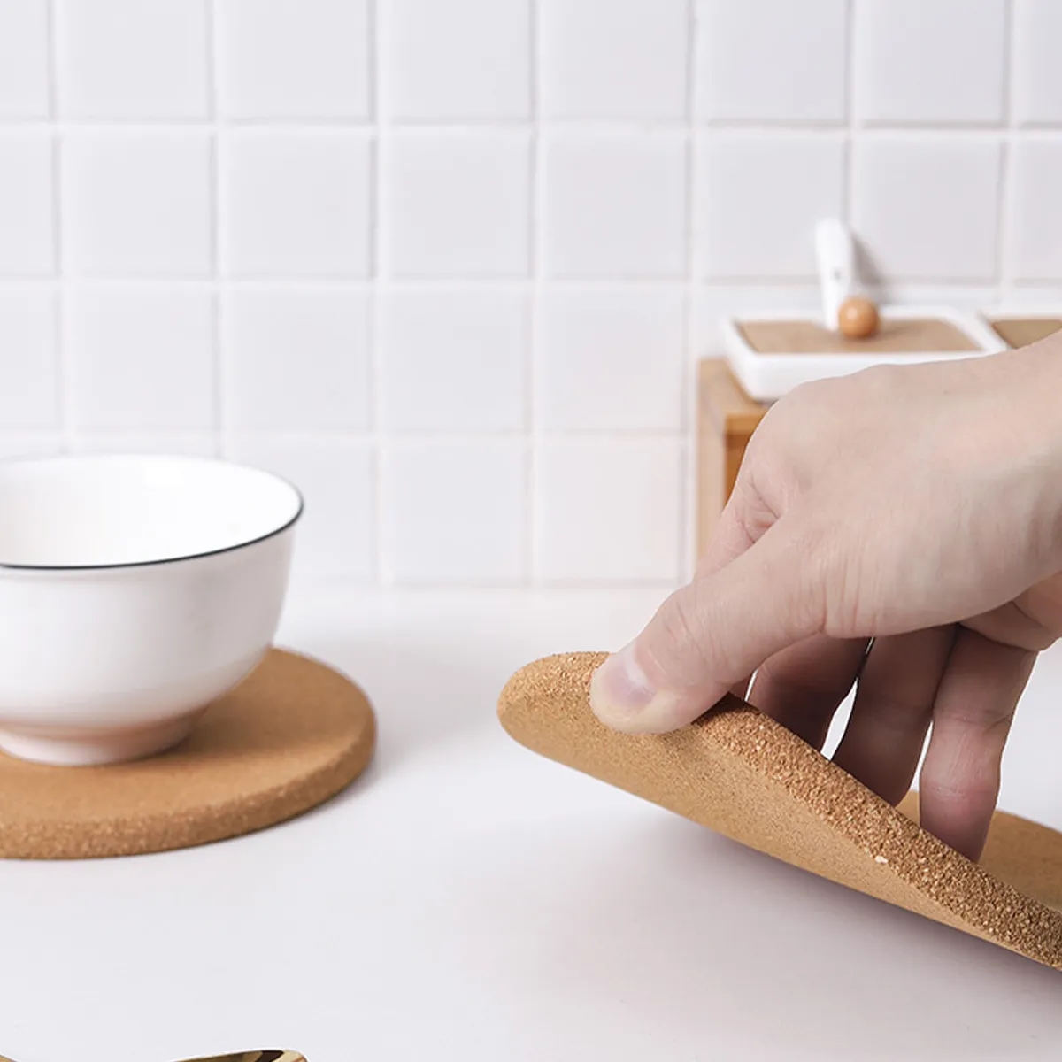 Cork Coasters High Density Heat Resistant Sustainable 3