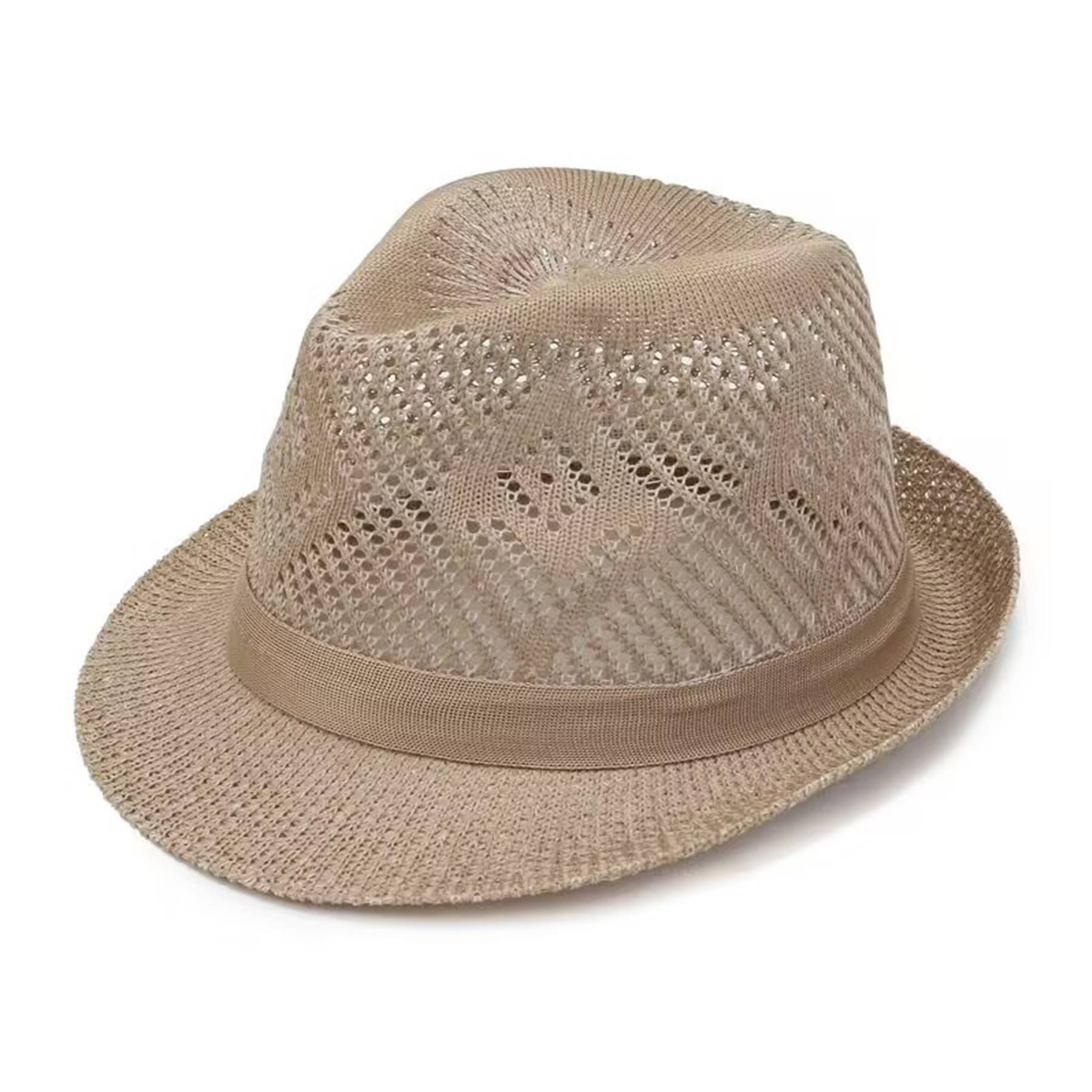 Polyester Solid jacquard breathable sun hat 4