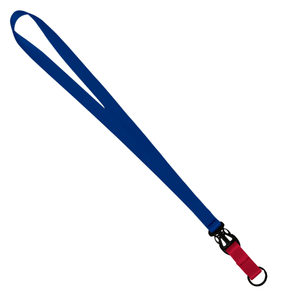 3/4" Multi color (Top and bottom) Nylon Lanyard with Plastic Slide Buckle R 477