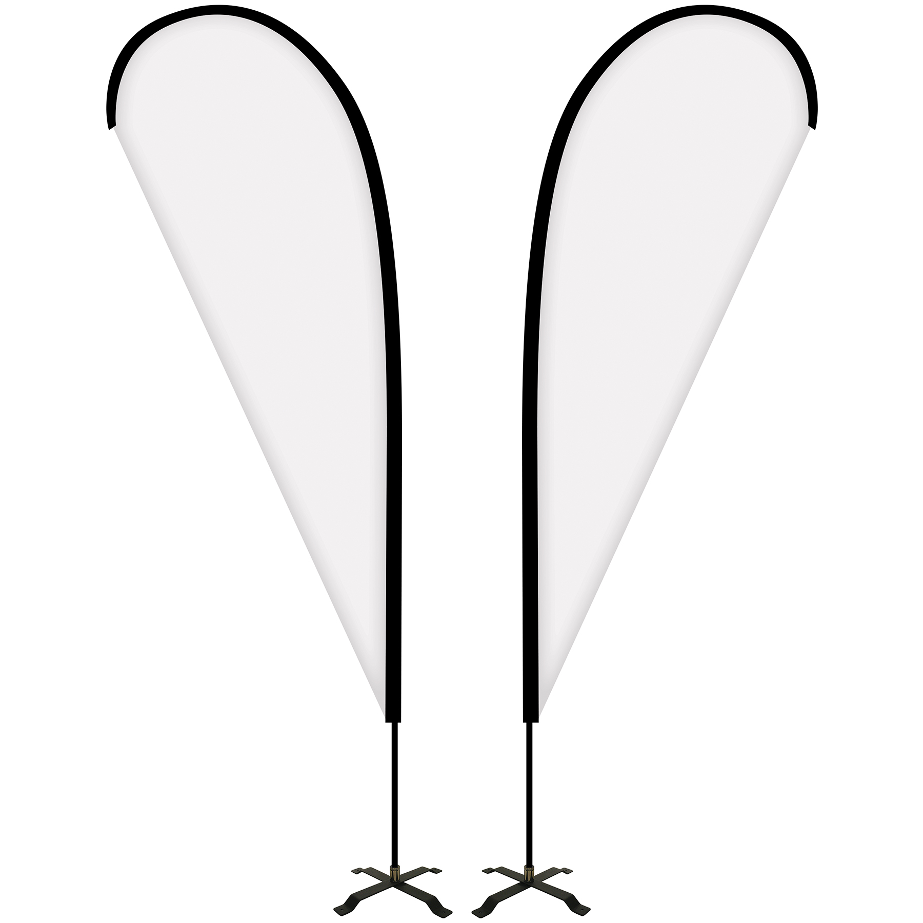 6' Portable Double Sided Teardrop Kit with Cross Base 9