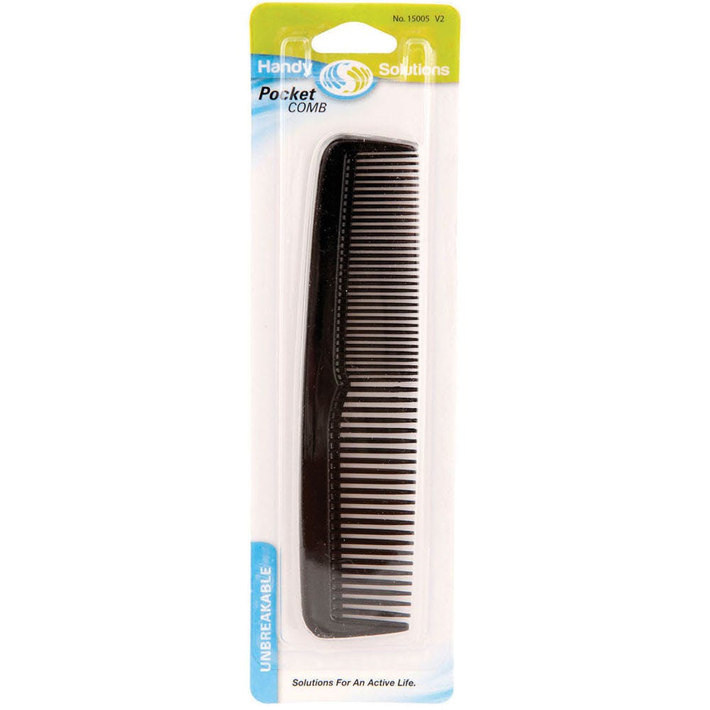Fine Tooth Pocket Combs - Black Round Tips, promotional household item with logo imprint 2