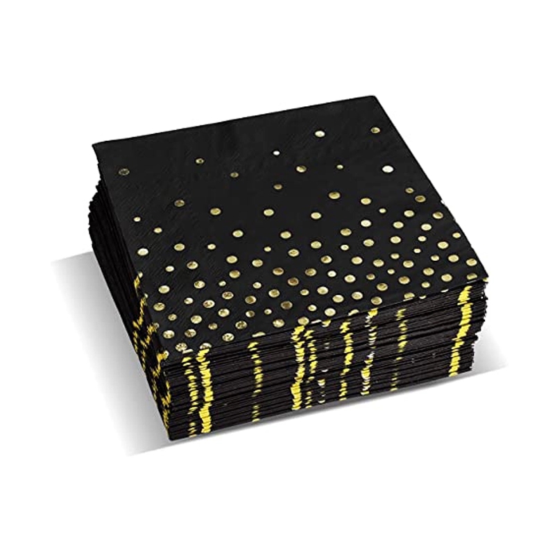 Custom Gold Dot Confetti Paper Napkins 4