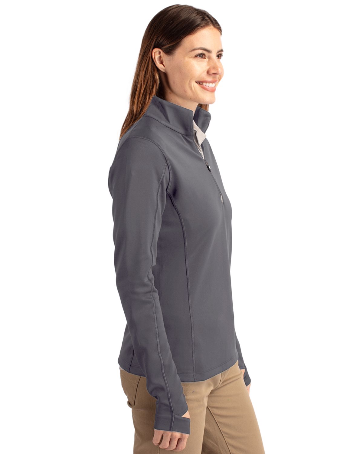 Cutter & Buck Traverse Recycled Smooth Stretch Womens Quarter Zip Pullover 62
