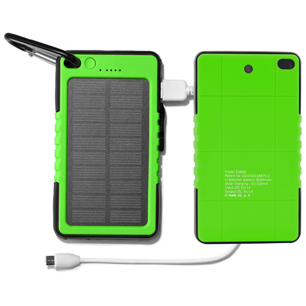 Solar Power Bank 6000mAh W/LED Flashlight 3