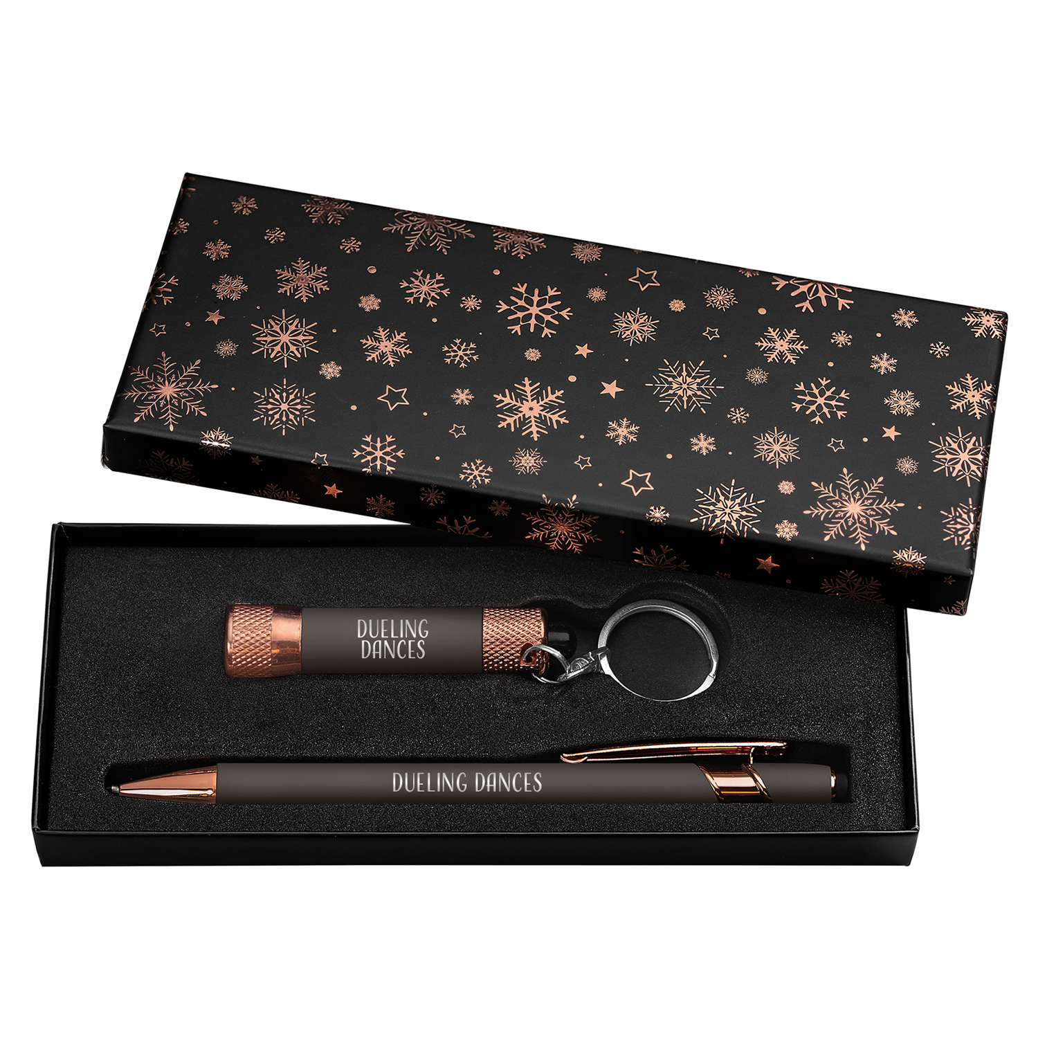 Vector Rose Gold Pen with Flashlight Gift Box Set (Snowflakes) 3