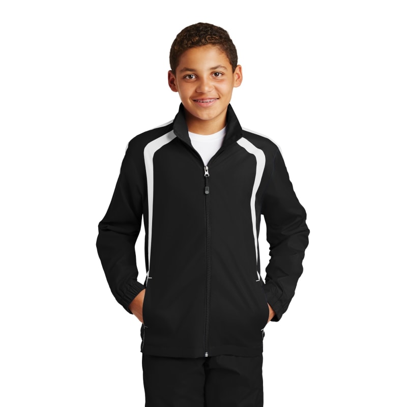 Sport-Tek Youth Colorblock Raglan Jacket. 3