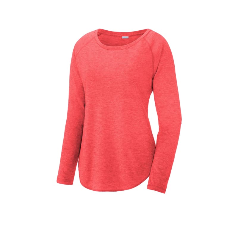 Sport-Tek Women's PosiCharge Long Sleeve Tri-Blend Wicking Scoop Neck Raglan Tee 34