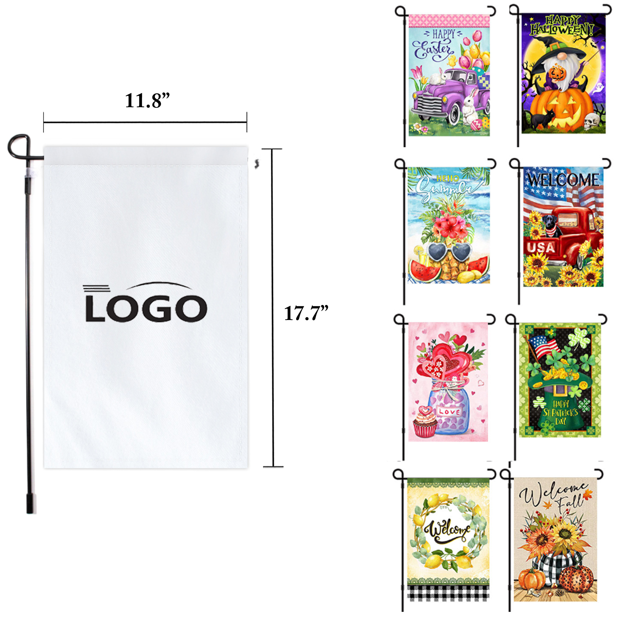 Custom Holiday Layered Garden Flags 1