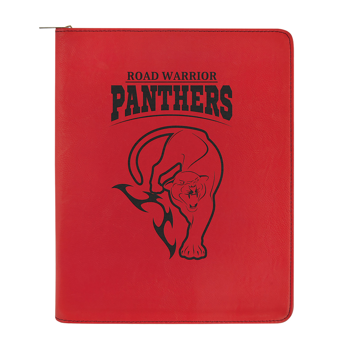 9" x 12" Leatherette Red Portfolio with Zipper 2