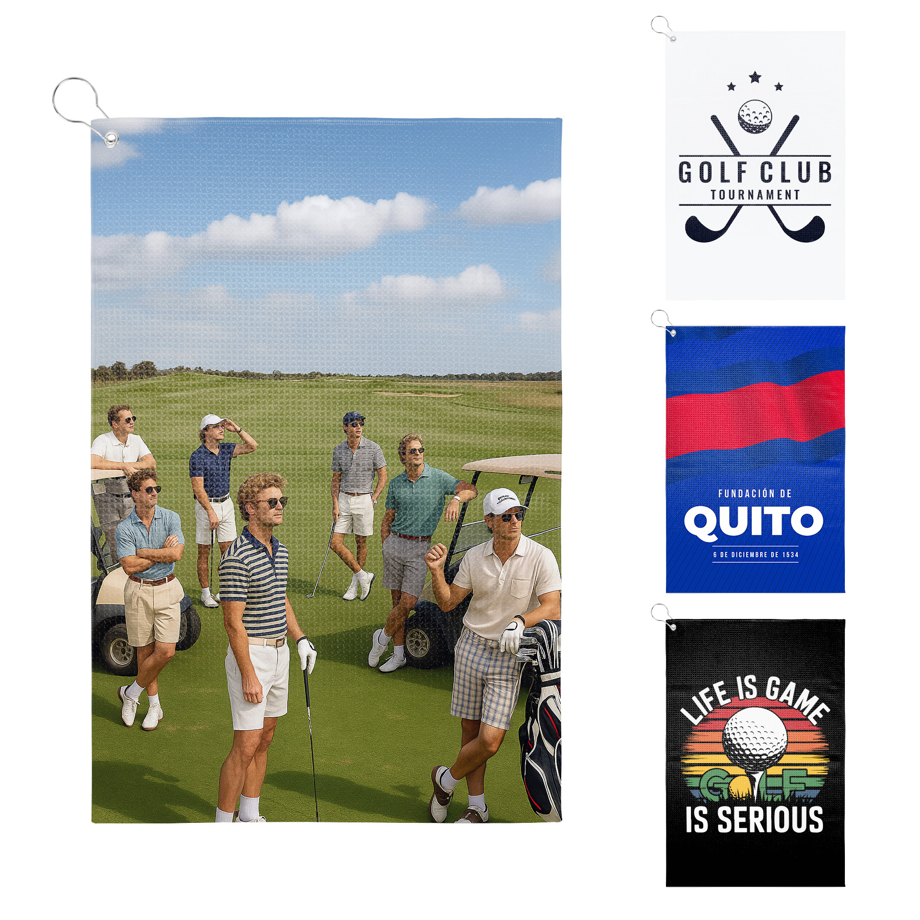 Waffle Texture Sublimated Golf Towel 16" X 24" 2