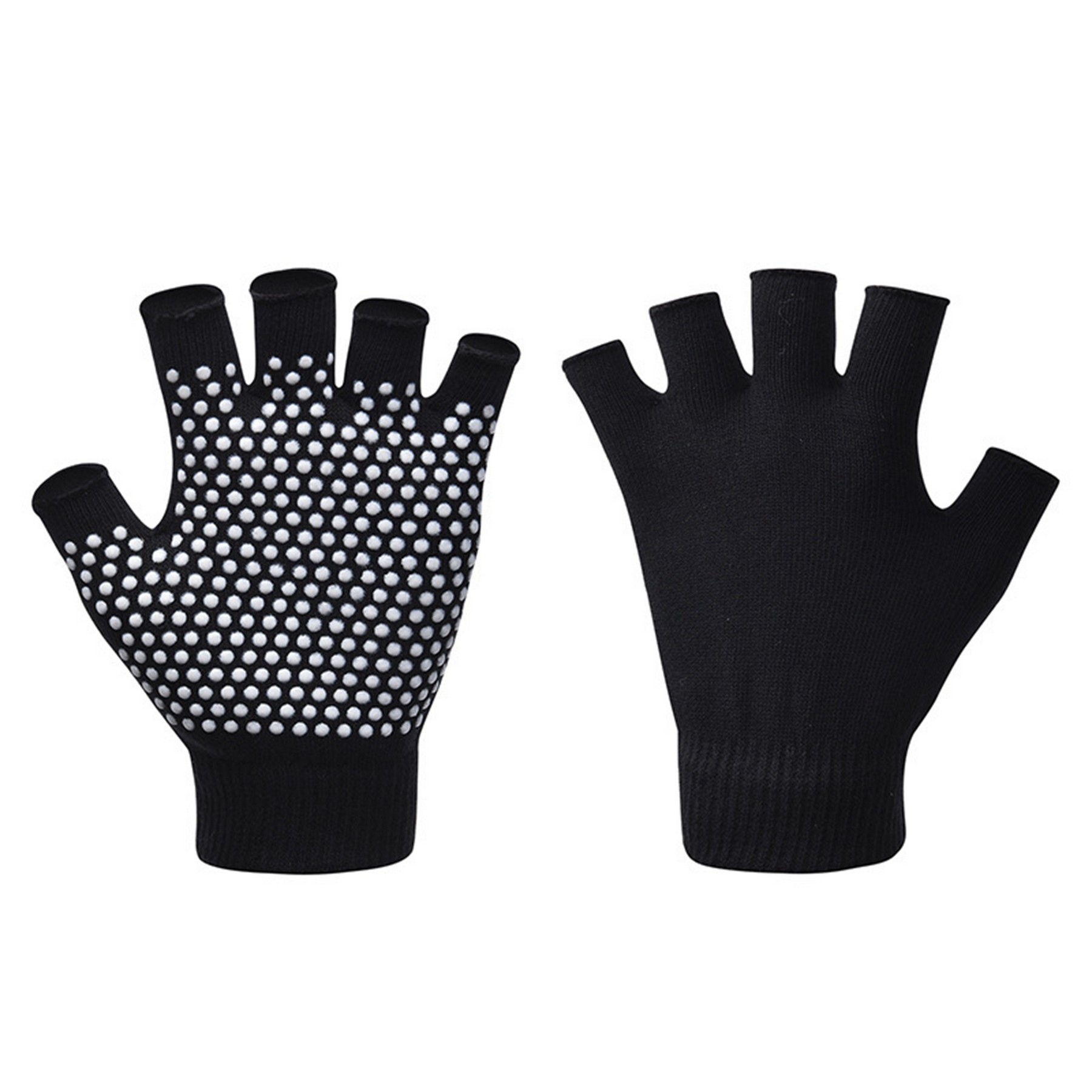 Winter Half Finger Gloves Knitted Fingerless 3