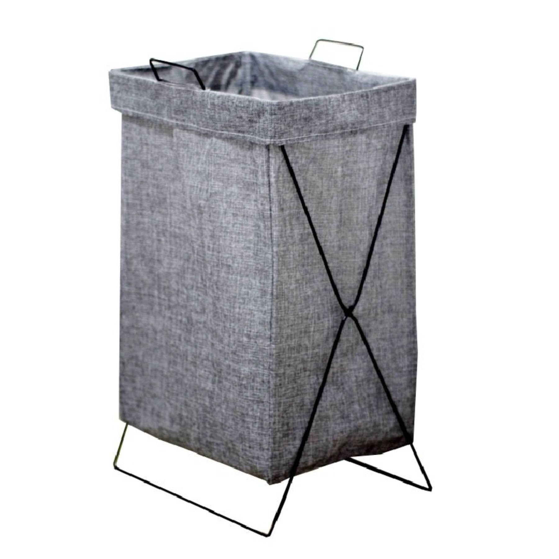 Rectangular Thickened Iron Frame Floor Standing Laundry Basket 2