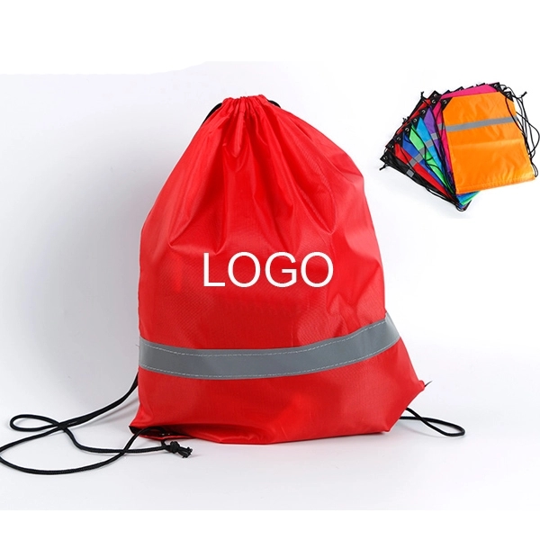 Promotional Polyester Reflective Drawstring Bag 7