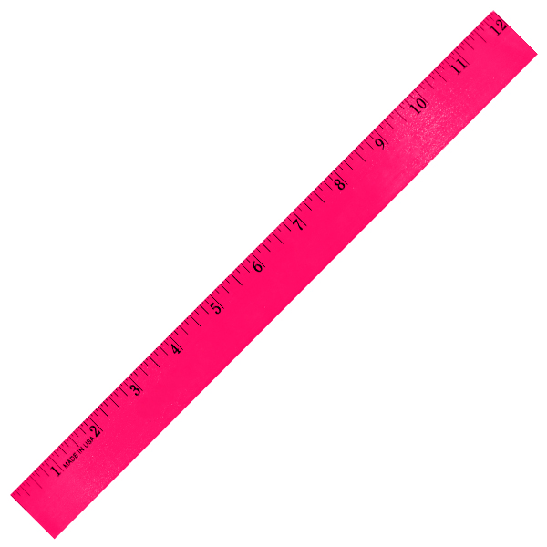 12" Fluorescent Wood Ruler - English Scale 3