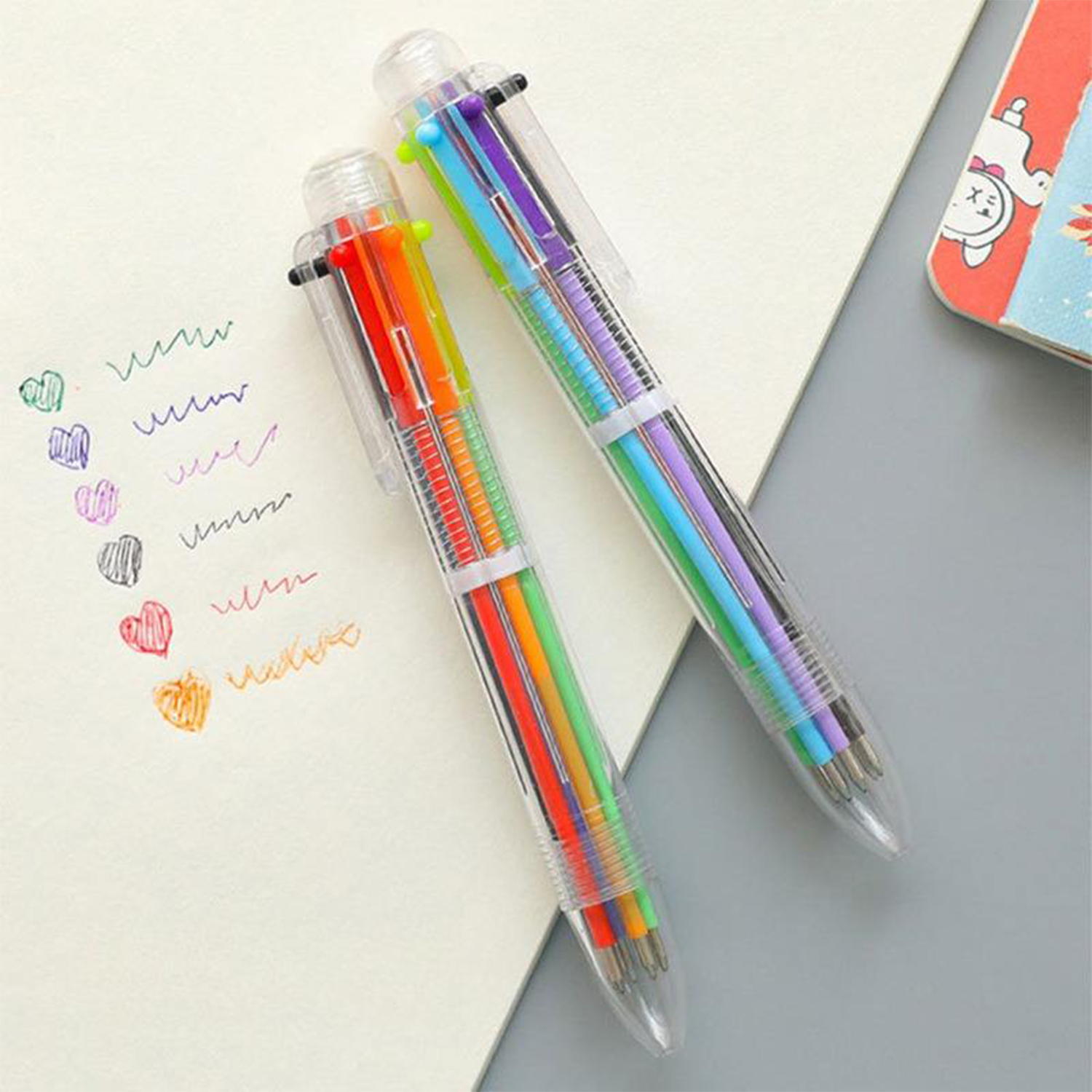 6 in 1 Multicolor Retractable Ballpoint Pen 7