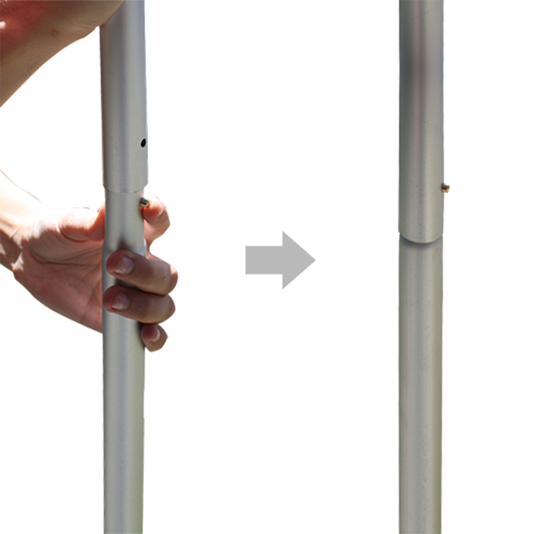 10' Silver Inground Economy Aluminum Display Pole w/ 3' x 5' Printed US Flag 4