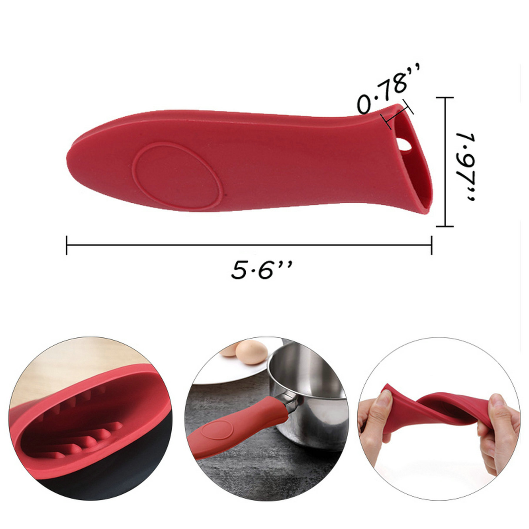 Silicone Heat Resistant Handle Anti Slip Hot Handle Cover 2