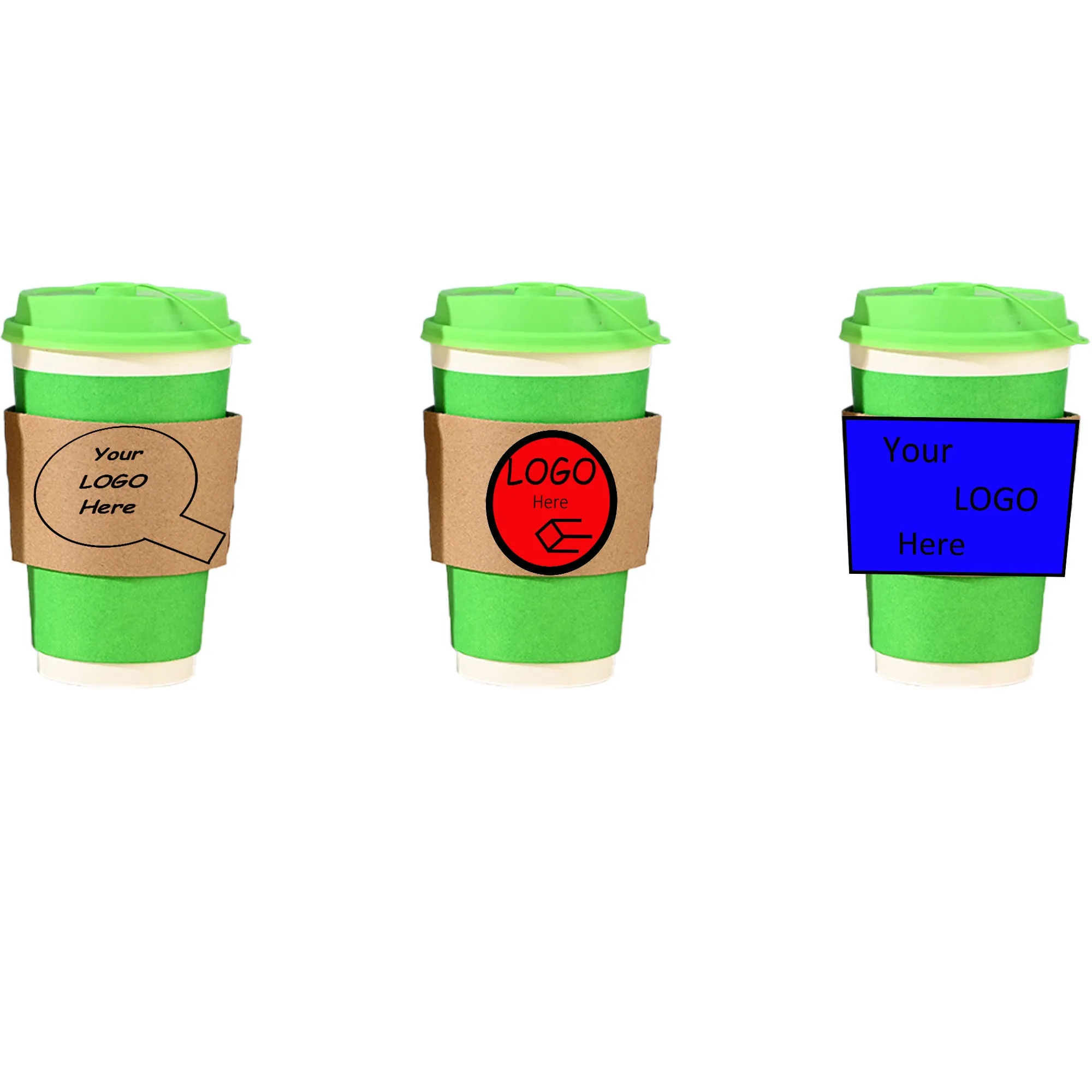 Full Color Kraft Paper Coffee Cup Sleeve 3