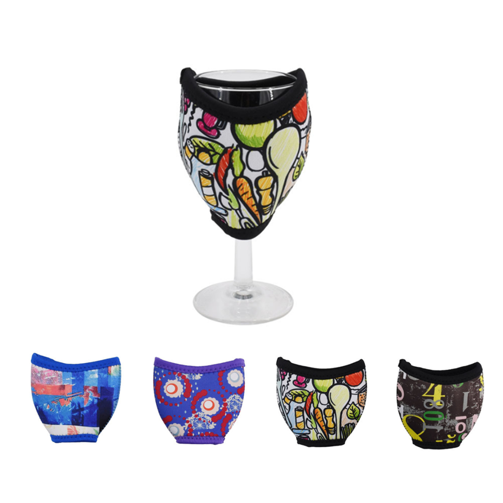 Neoprene Wine Glass Sleeve Coolie, custom koozie with logo imprint 2
