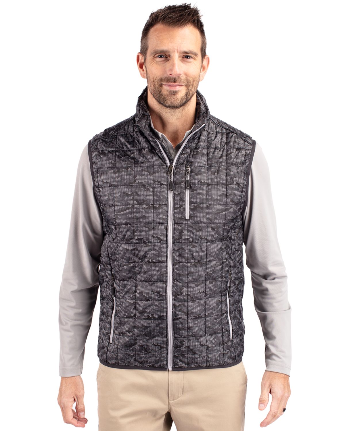 Rainier PrimaLoft Mens Eco Insulated Full Zip Printed Puffer Vest