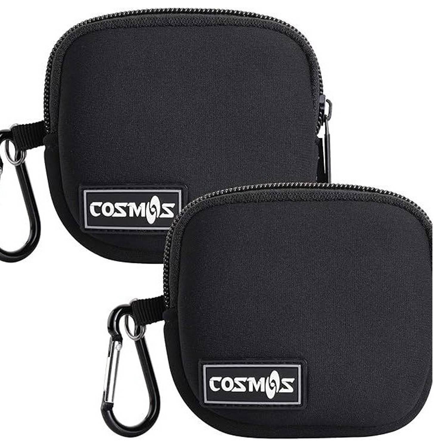 2 Pack Mini Neoprene Travel Pouches w/ Carabiner 3