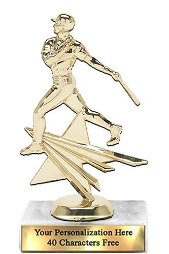 Trophy: 7", 2x3 white marble base, Star Figure Bas 1