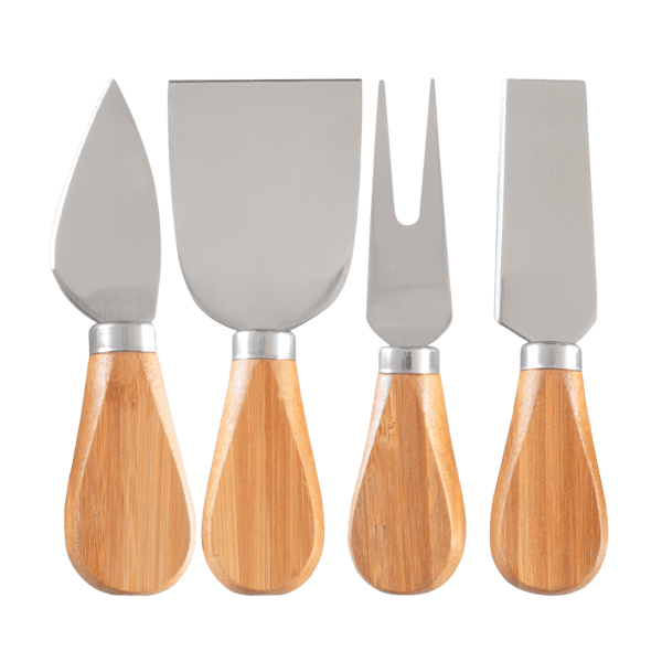 4- Piece Bamboo Cheese Tool Set 10