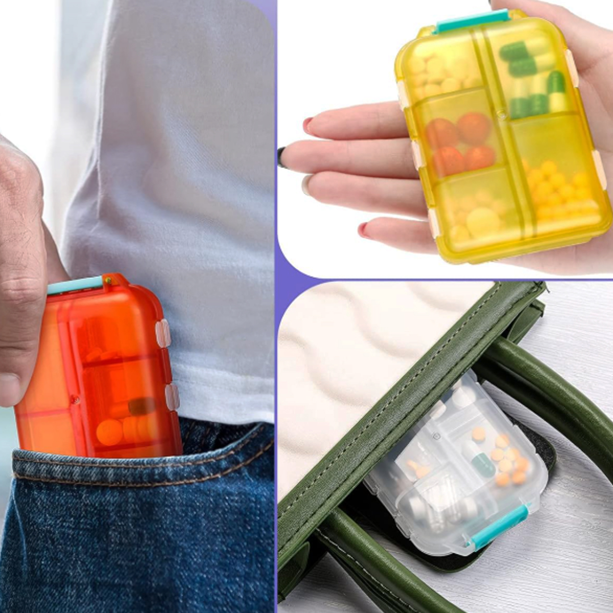 10-Compartment Pill Box with 147 Medication Label Stickers 7