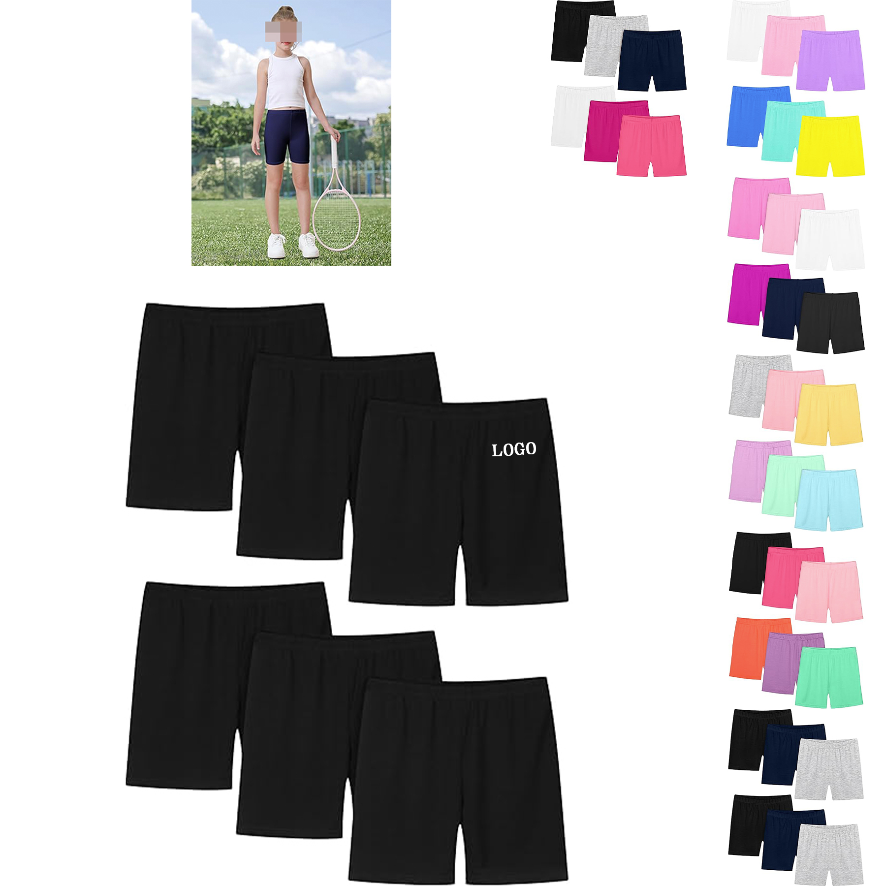 Pack Girls' Bike Shorts 7