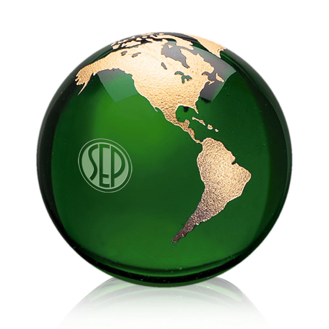 Globe Paperweight - Green 15