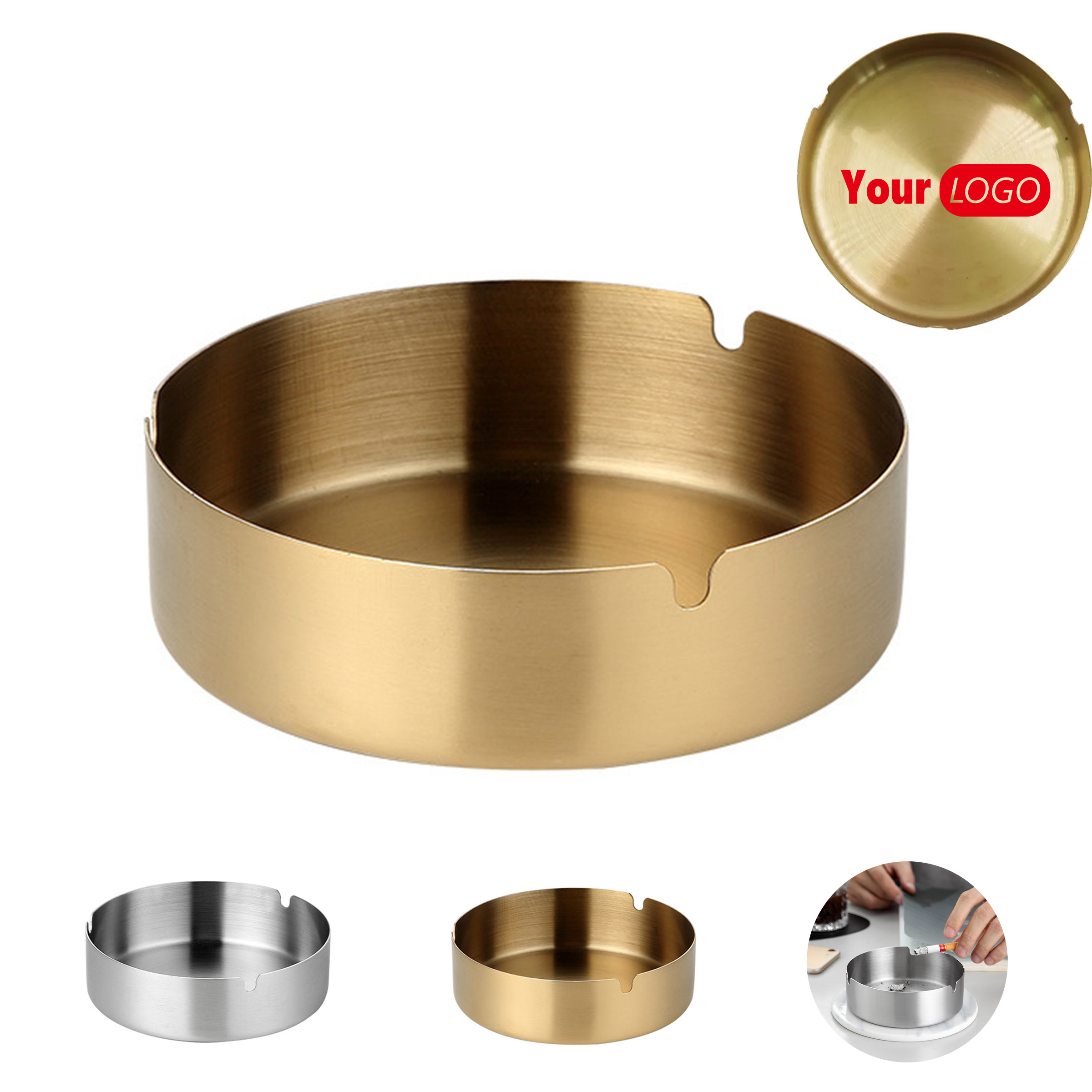 Round Stainless Steel Ashtray 2