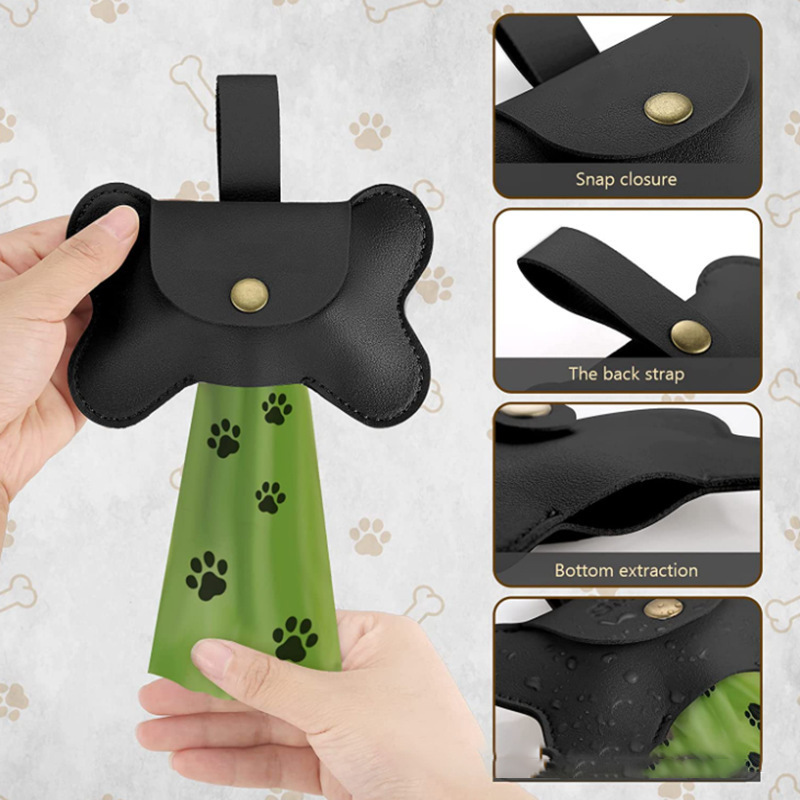 Leather Dog Waste Bag Dispenser 3