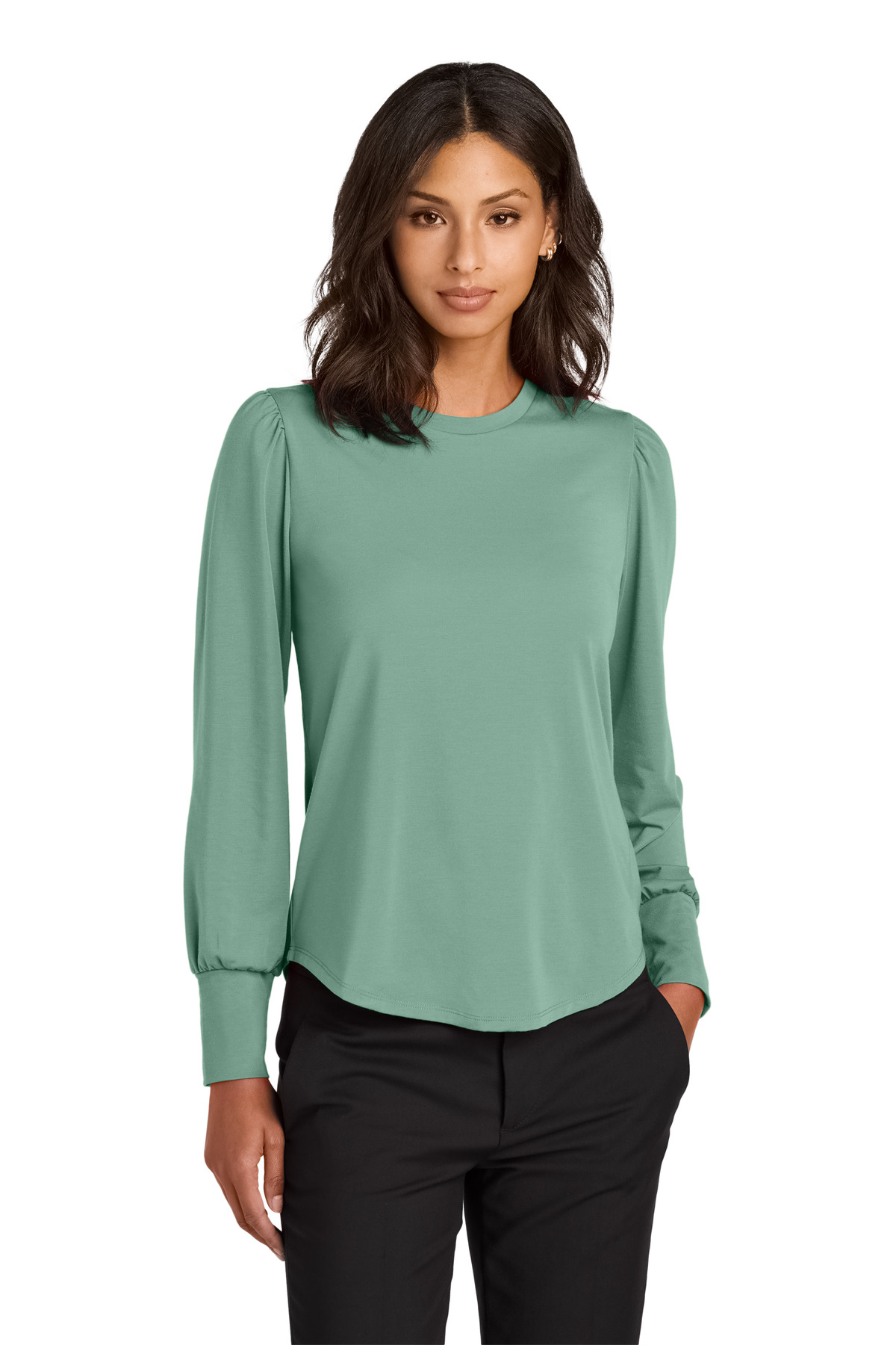 Mercer+Mettle Women's Stretch Jersey Long Sleeve Blouson Top MM1019 26