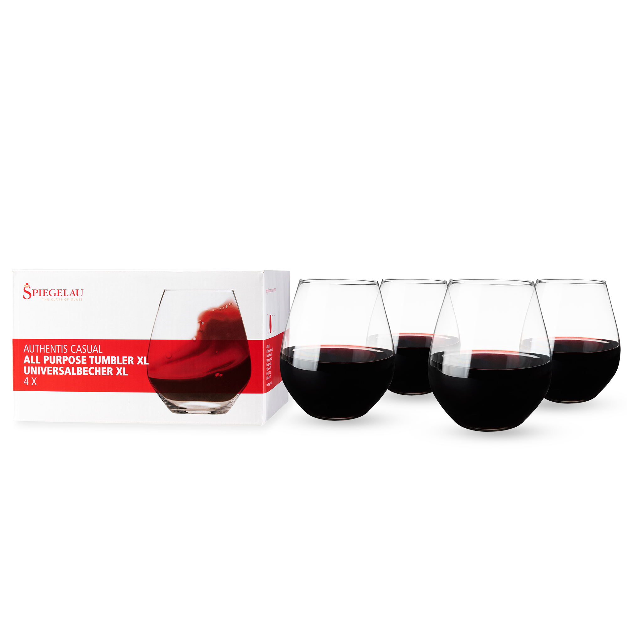 Spiegelau Authentis 22 oz All Purpose Tumber XL, set of 4 1