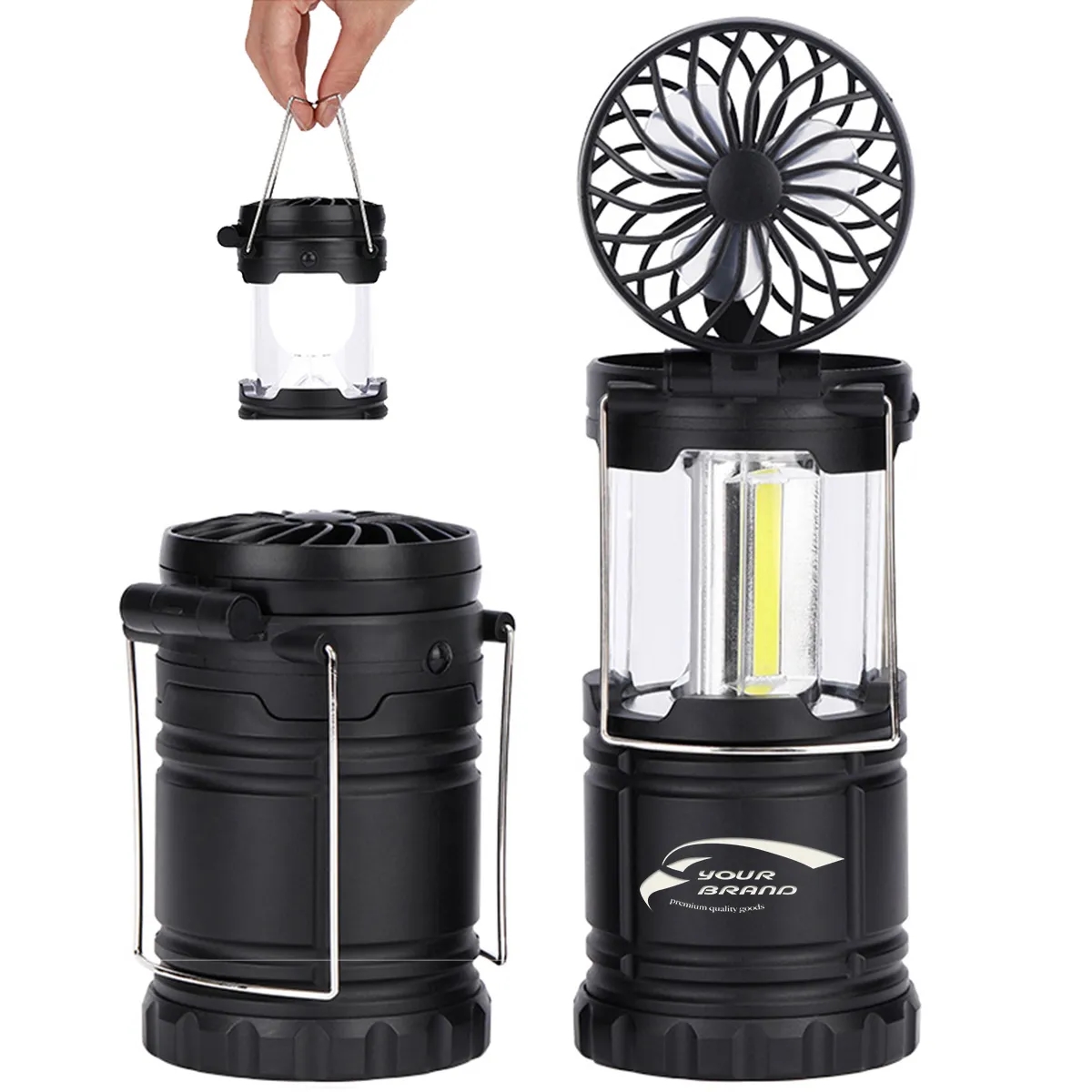 2-in-1 LED Battery Camping Hanging Fan Lantern 4