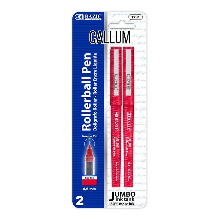 Needle-Tip Rollerball Pens - Red 2 Pack 1