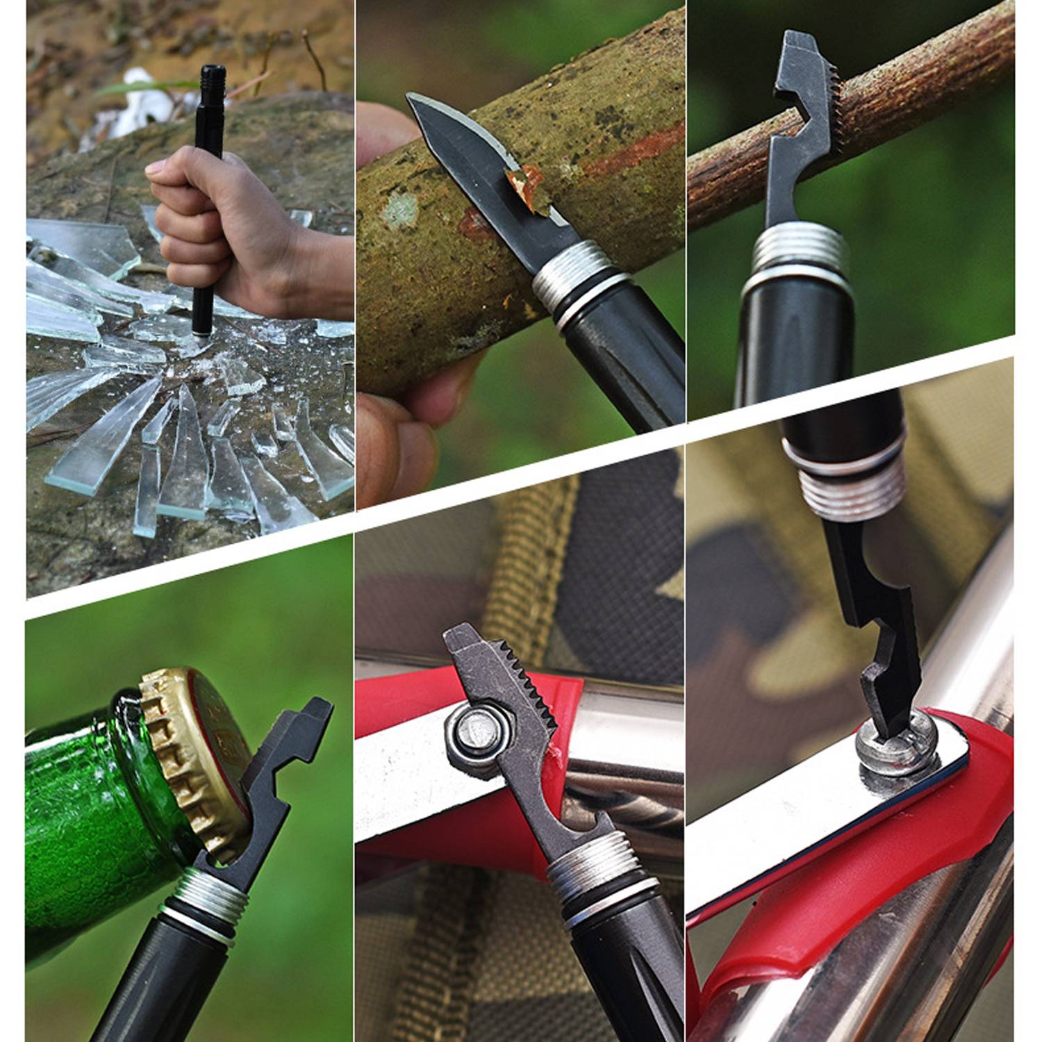 Multi Function LED Outdoor Tactical Survival Pen 6