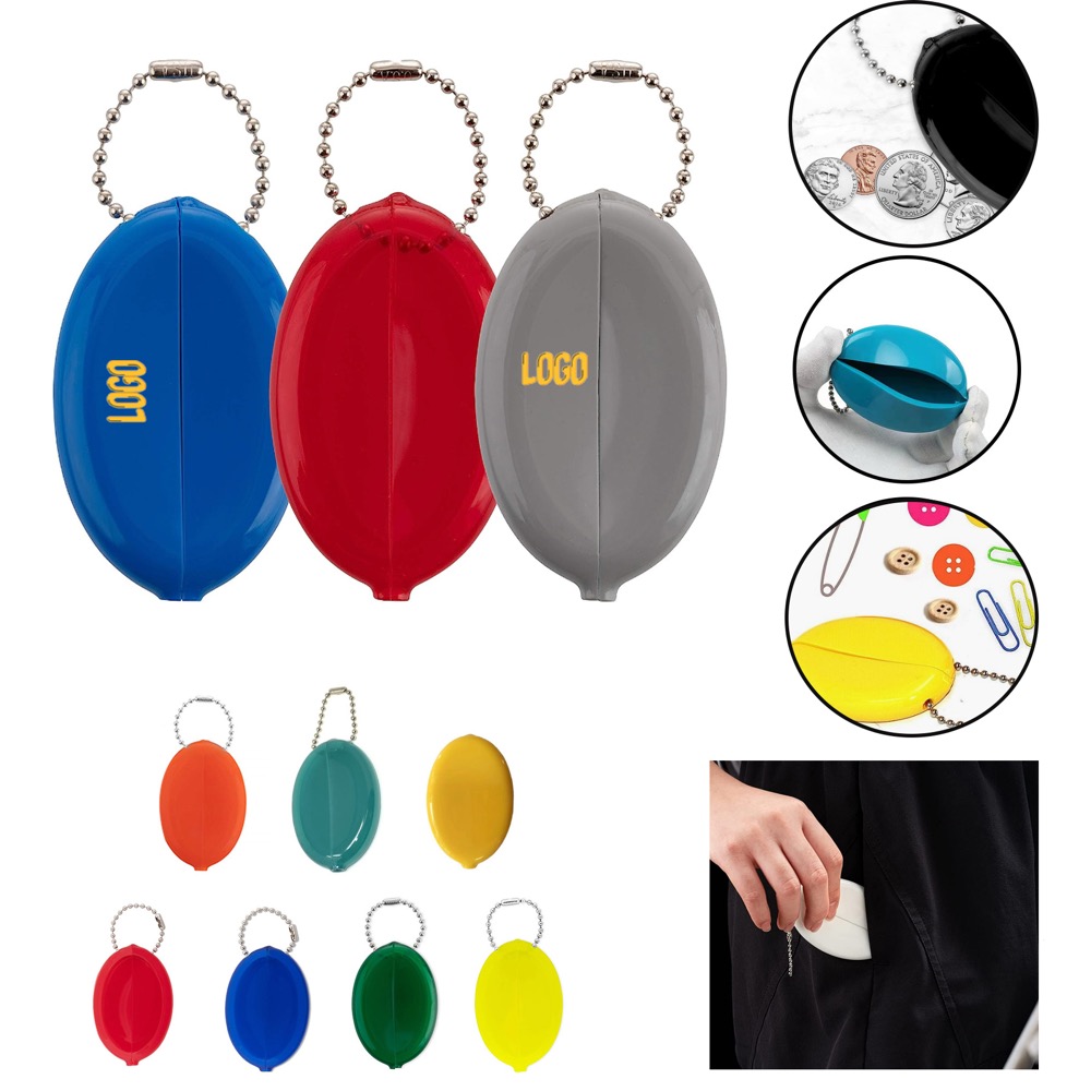 Oval Rubber Coin Purse Change Holder 2