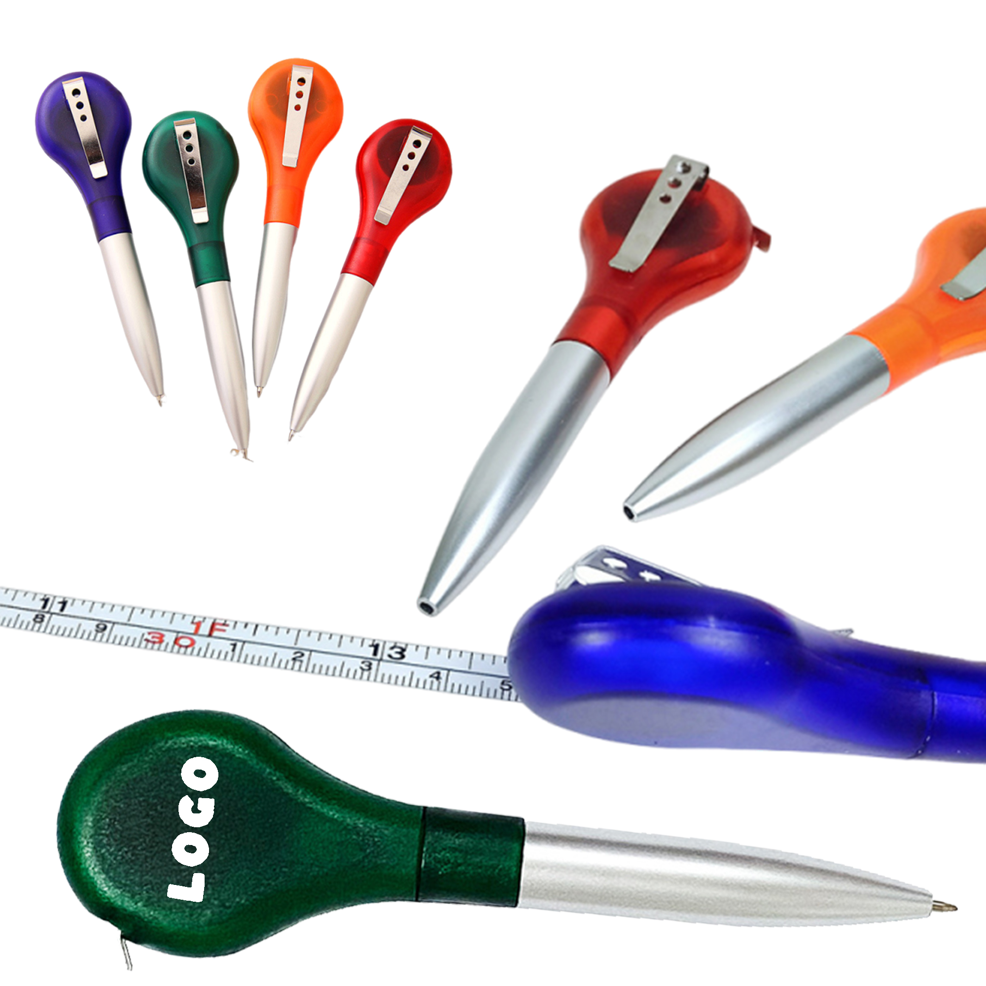 MOQ 50 Retractable Tape Measure Ballpoint Pen with Logo 1