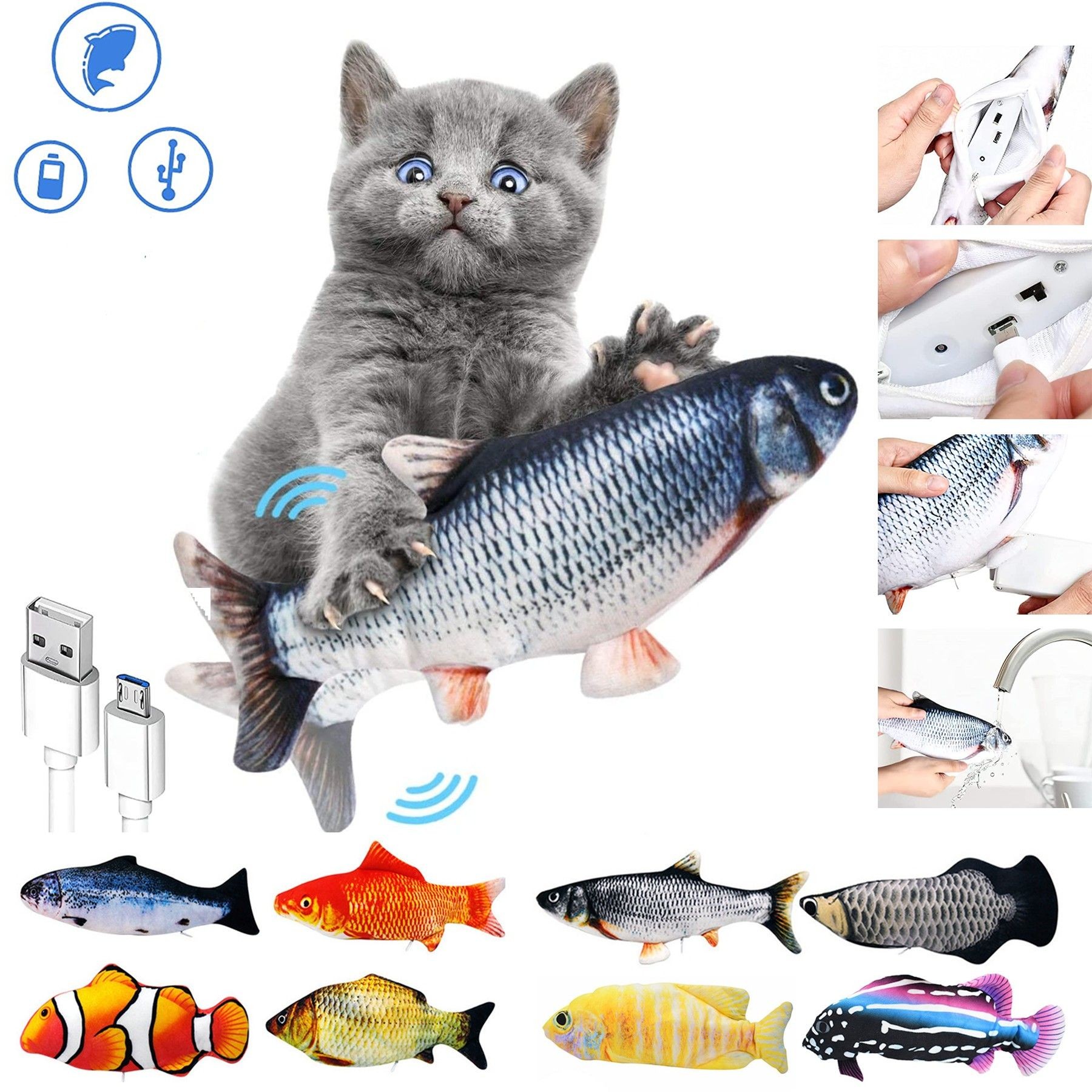 Electric Moving Fish Cat Toy 2