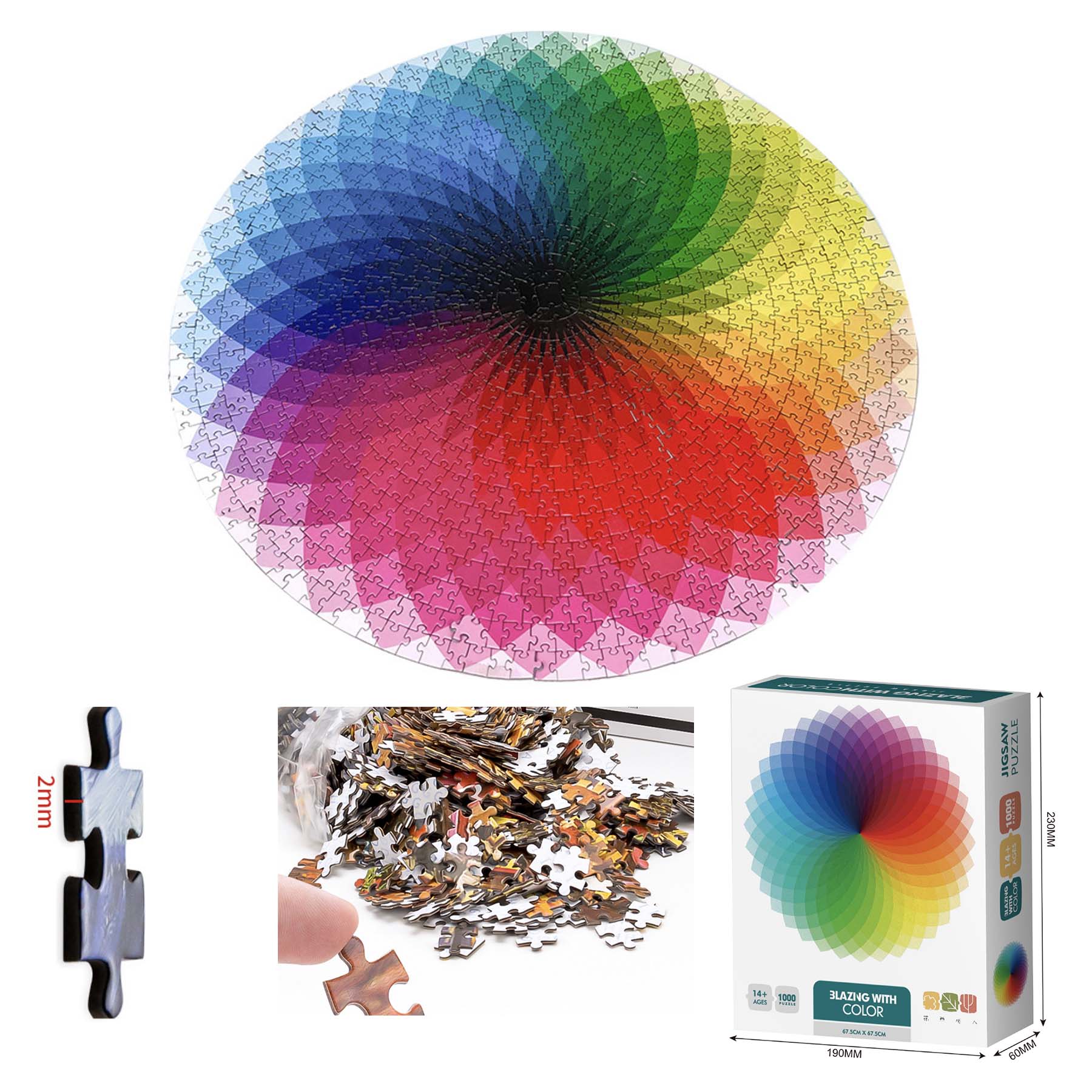 Custom Circle Round JigsawPuzzles for Adults 1000 Pcs Game 2