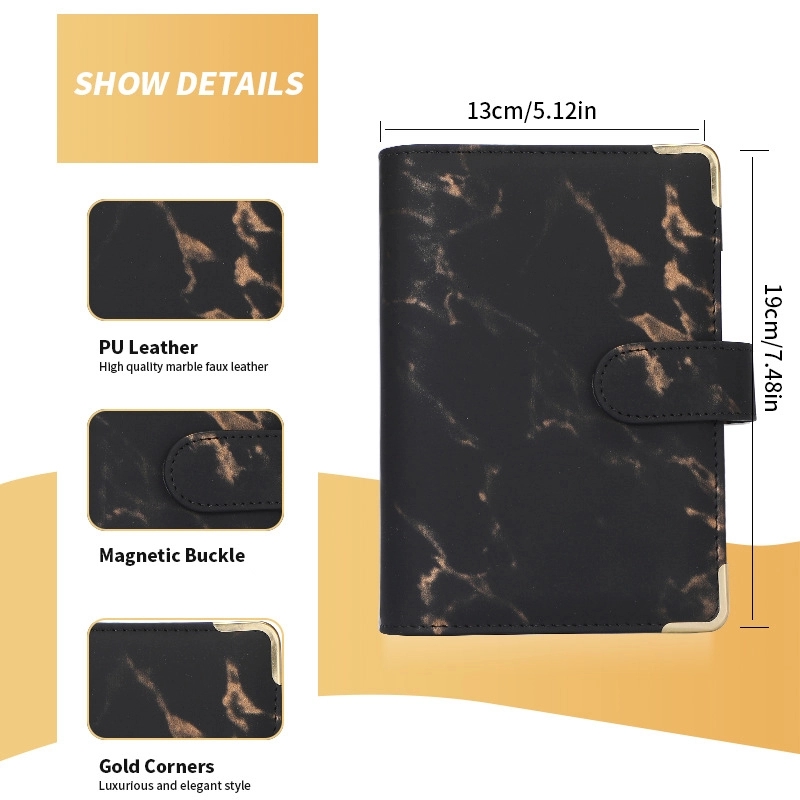 PU Leather A6 Budget Planner Binder Notebook 3
